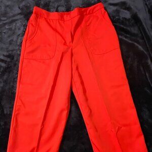 Alfred Dunner Red Pull-on Cropped Pants, Size 8
